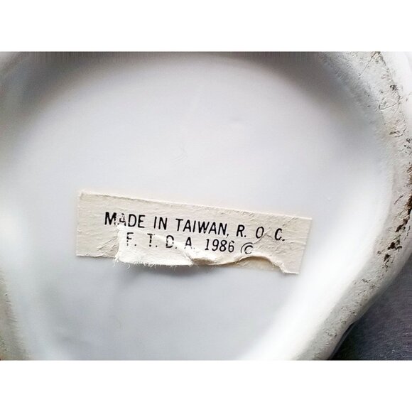 FTDA Ceramic Goose Planter Blue Hat & Yellow Bow Vintage 1986 ROC 7.25 Inches - Picture 14 of 16